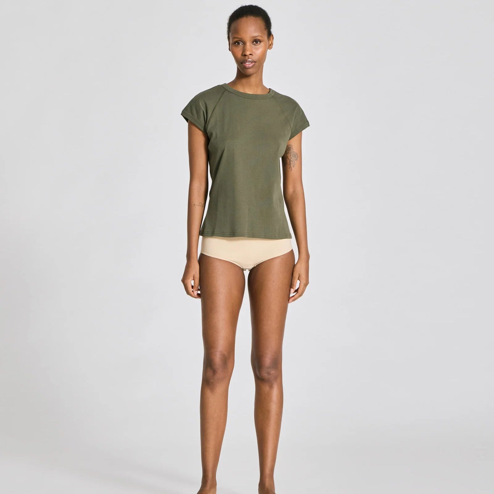 Malou T-shirt - Øko Bomuld - Olive Night
