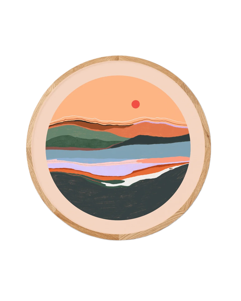 Rund Kunsttryk m. Ramme - On the Other Side