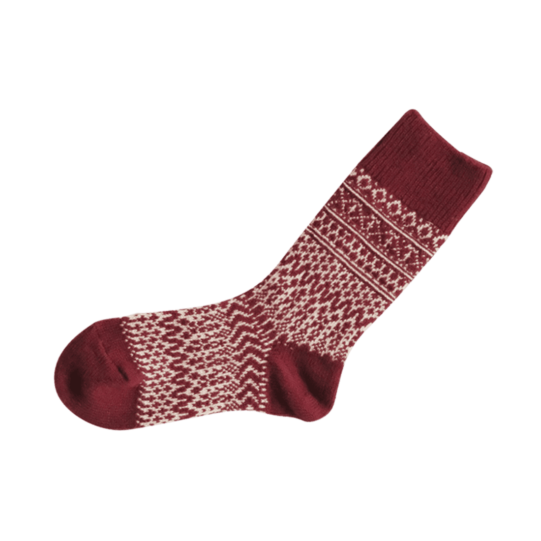 OSLO Sokker Jacquard - Uld - Wine (NK0101)