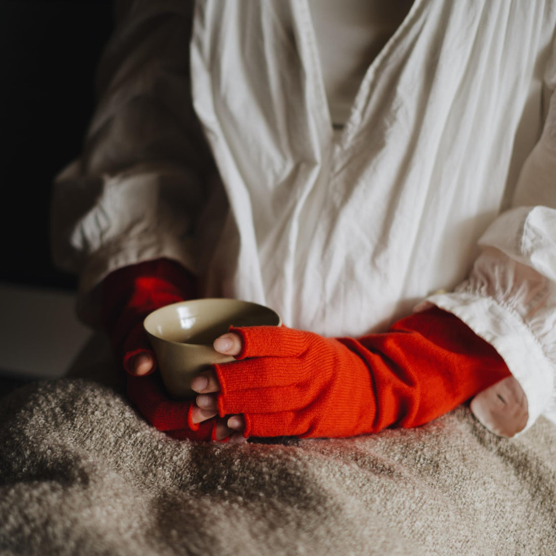 TENI Lange Fingervanter - Uld - Shrine Red (NK0114)