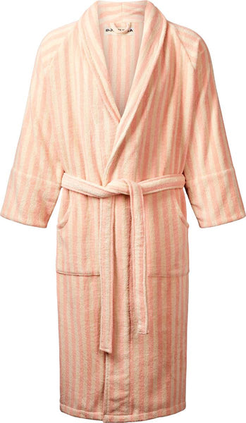 naram badehåndklæde i svag lyserød og cremefavet striber