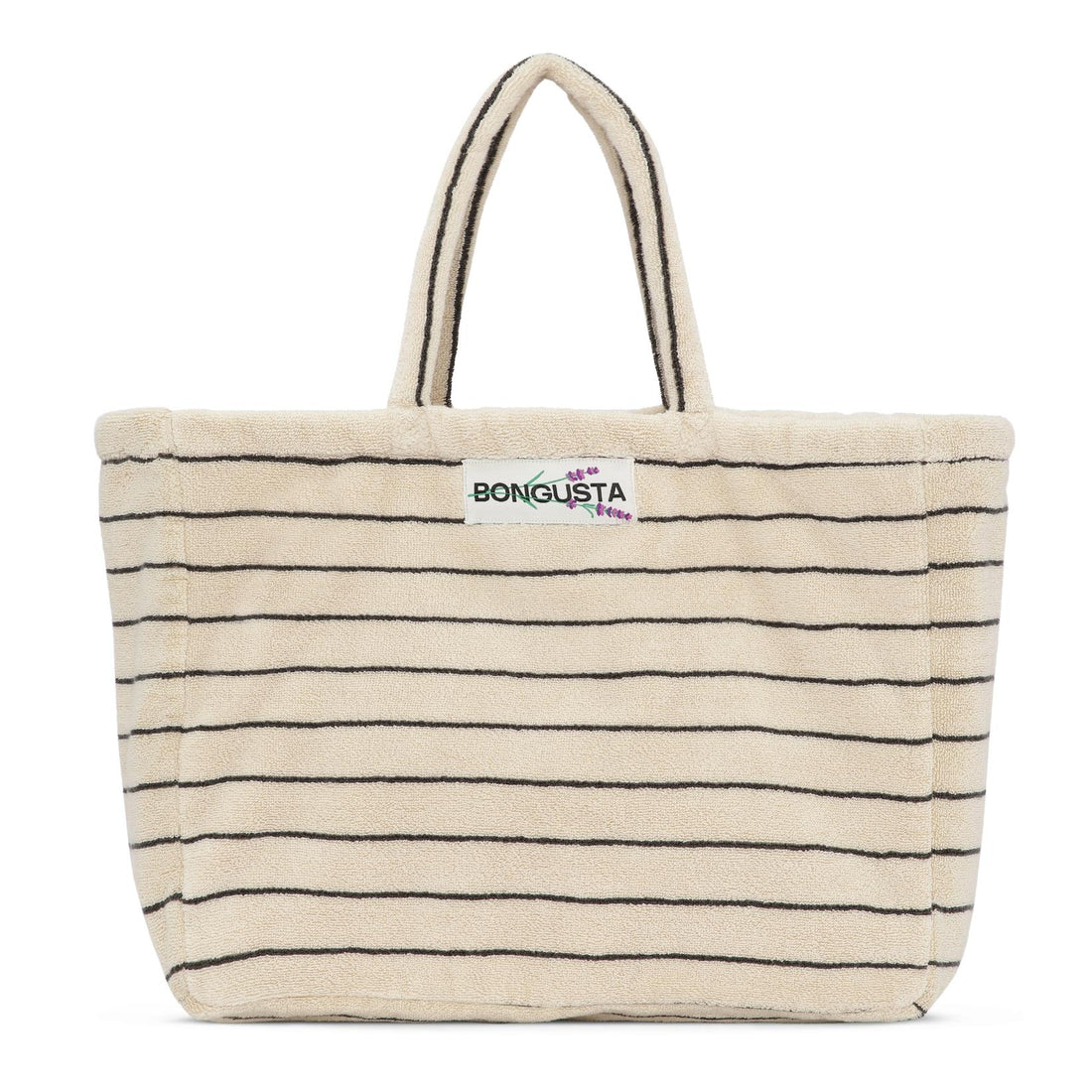 Weekend tote bag fra Bongusta i hvid med blå striber