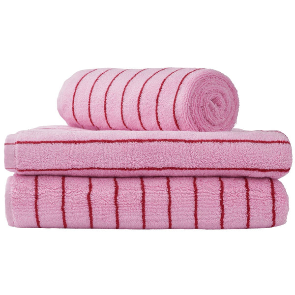 Bongusta, pink håndlavede håndklæder i 100% bomuld