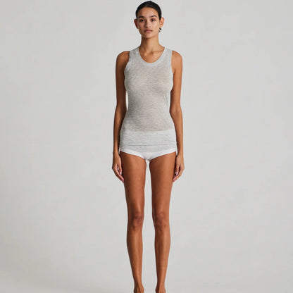 Nellie Top - Øko Bomuld - Light Grey Melange