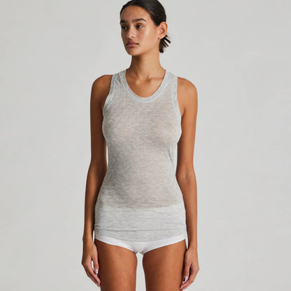 Nellie Top - Øko Bomuld - Light Grey Melange