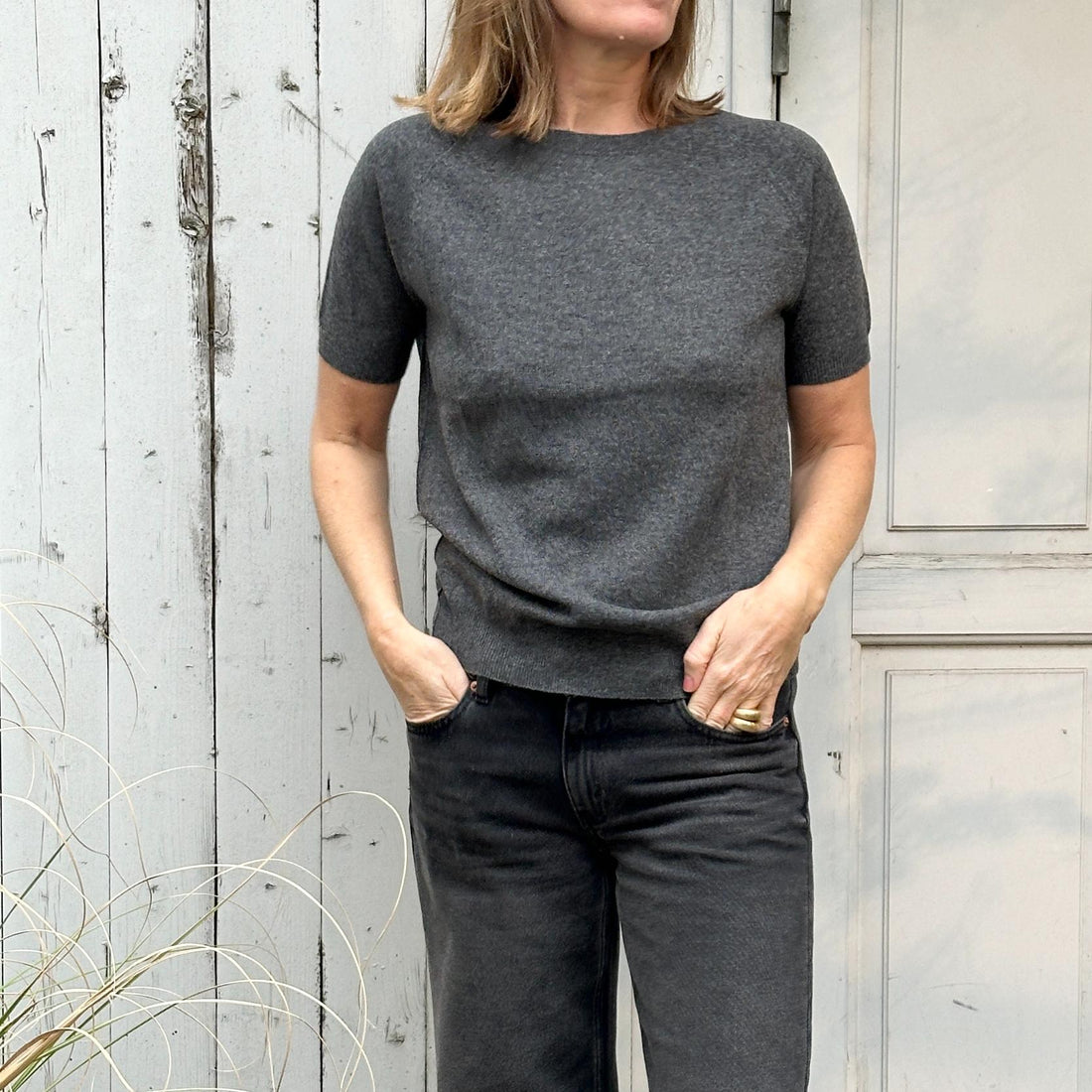 Raglan S/S Crew Neck - Slategrey