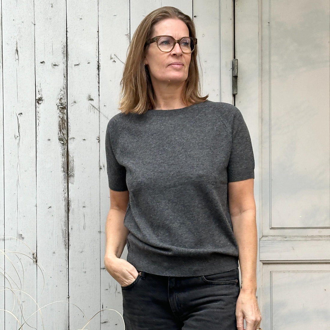 Raglan S/S Crew Neck - Slategrey