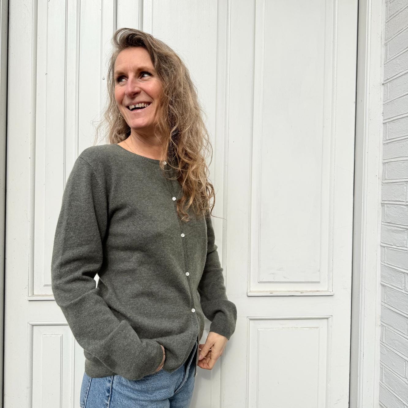 Cardigan Crew Neck - Army