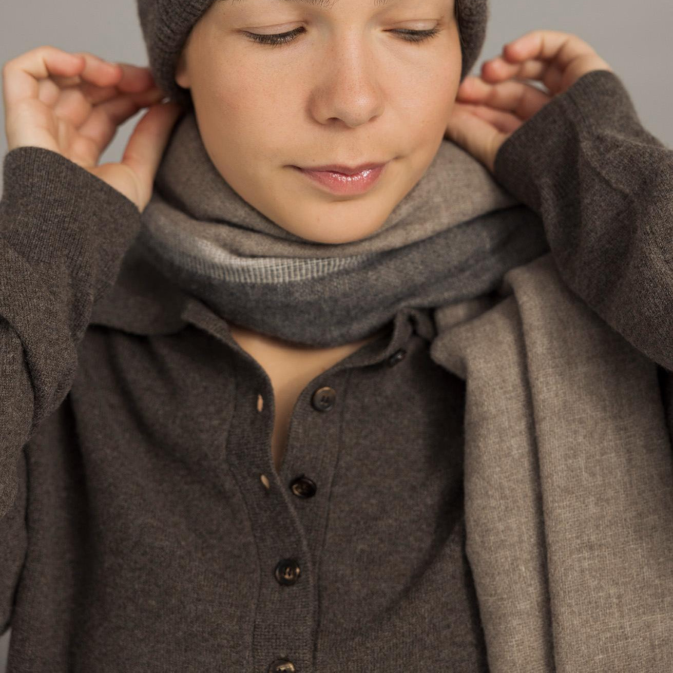 Fernando Tørklæde - Uld - Beige Greyish 