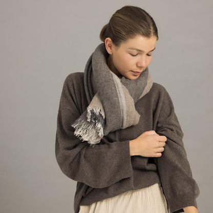 Fernando Tørklæde - Uld - Beige Greyish 