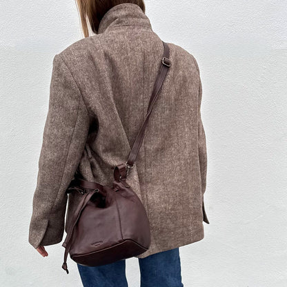 Olive Bucket Bag Crossbody - Brown