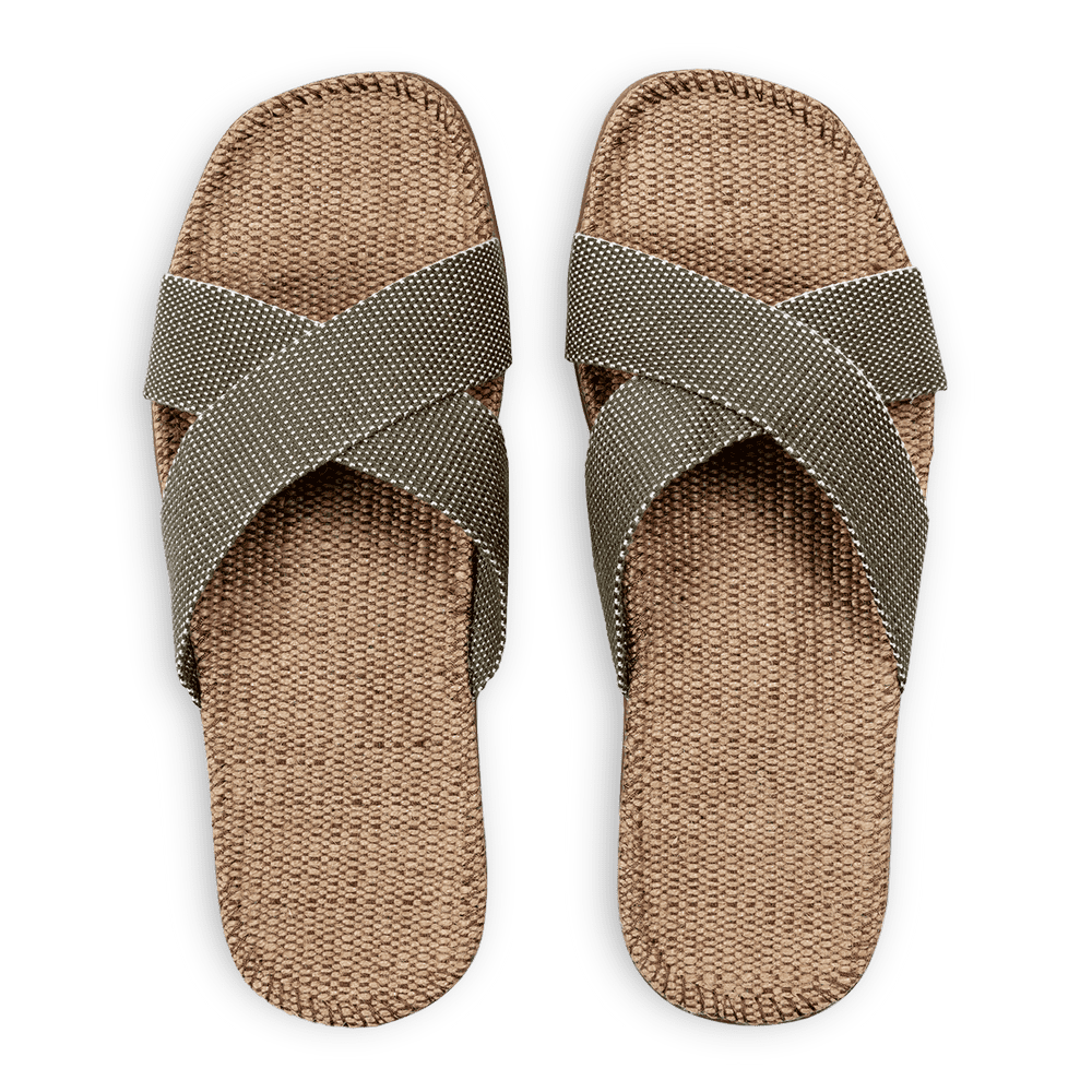 Unisex sandaler fra Shaniges By Stilov i en olivengrøn farve