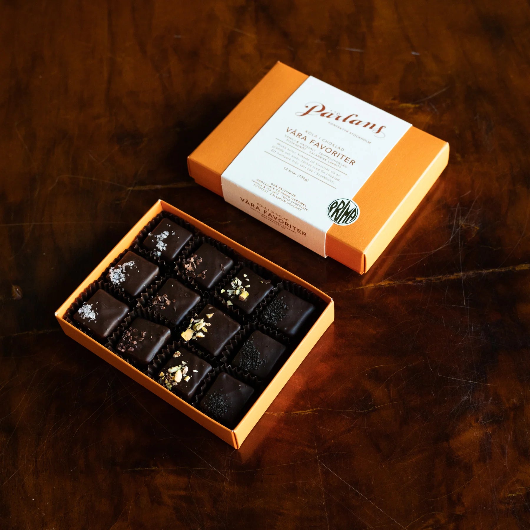 Våre Favoriter Chokolade Overtrukket Karameller - 12 stk.