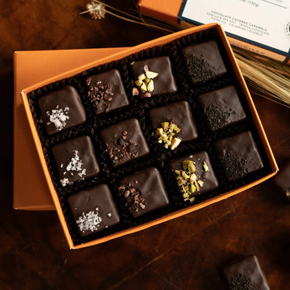 Våre Favoriter Chokolade Overtrukket Karameller - 12 stk.