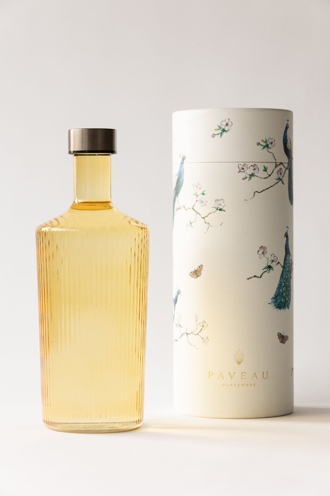 Mundblæst vandflaske i gul