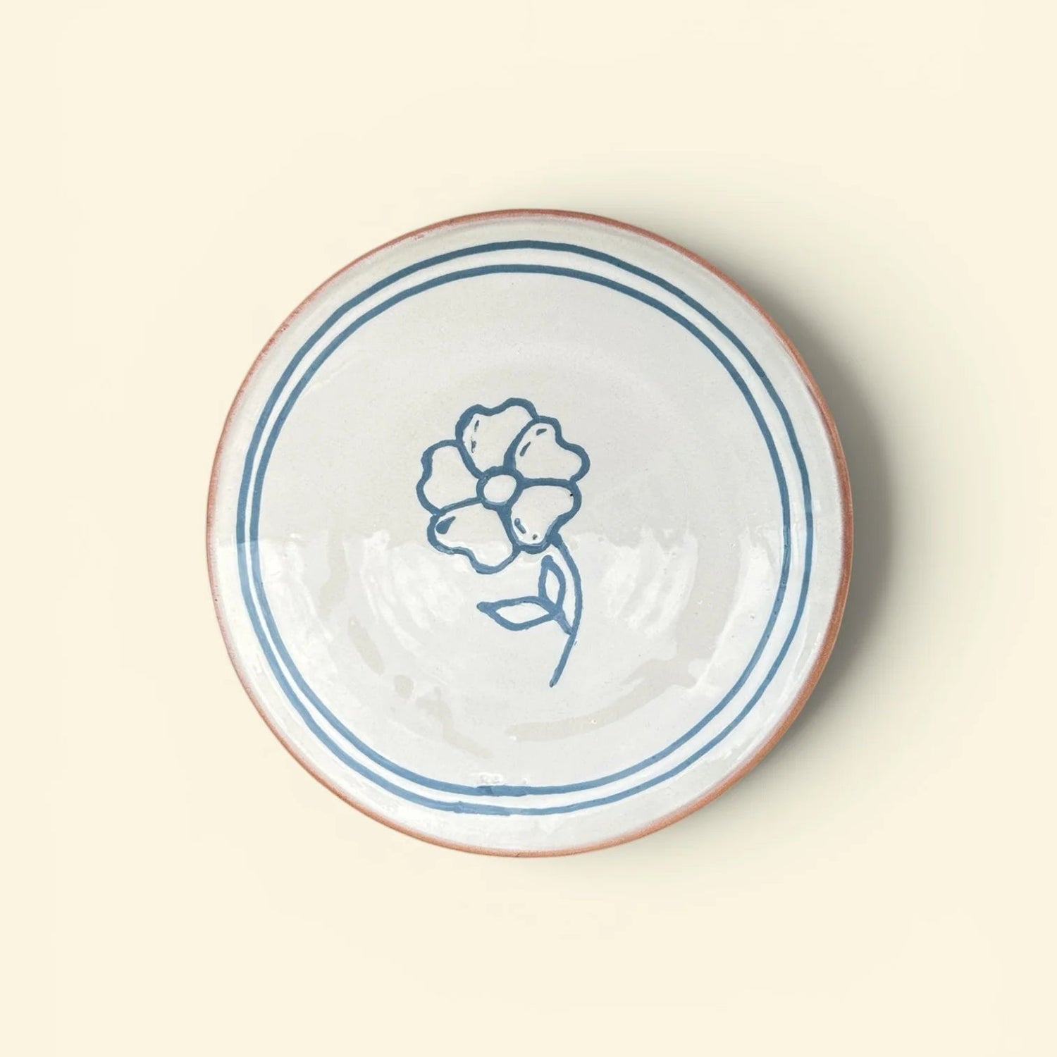 Rumænsk Tallerken - Simone Double Flower New Blue