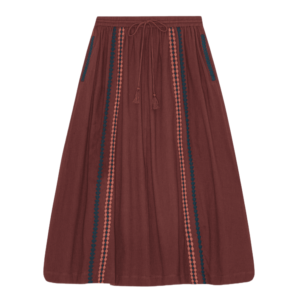 Romania Nederdel - Øko Bomuld - Burgundy