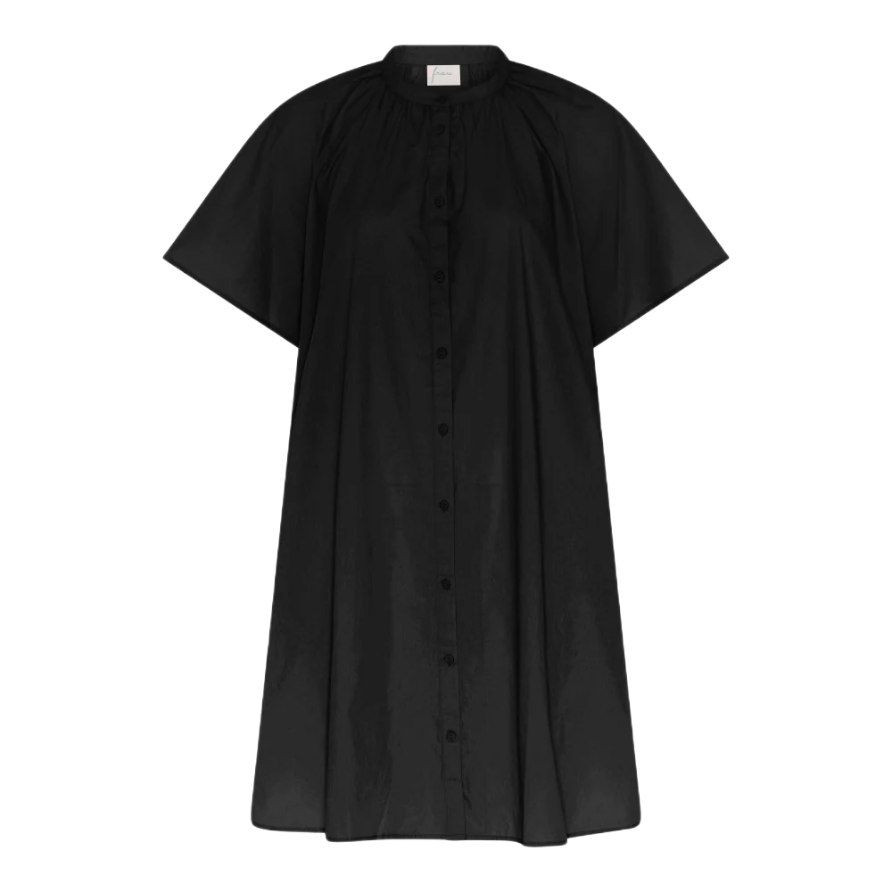 Siena kortærmet skjortekjole i sort fra det danske mærke Frau