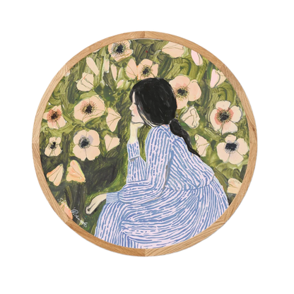 Rund Kunsttryk m. Ramme - Distant Thoughts