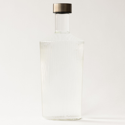 Klar glaskande med riller