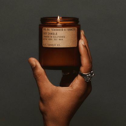 Vegansk Soya Duftlys - No. 04 Teakwood &amp; Tobacco