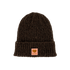 Varm og hyggelig strikket hue i farven mørk brun. Strikket i alpaca mix fra Coffee Beanies.