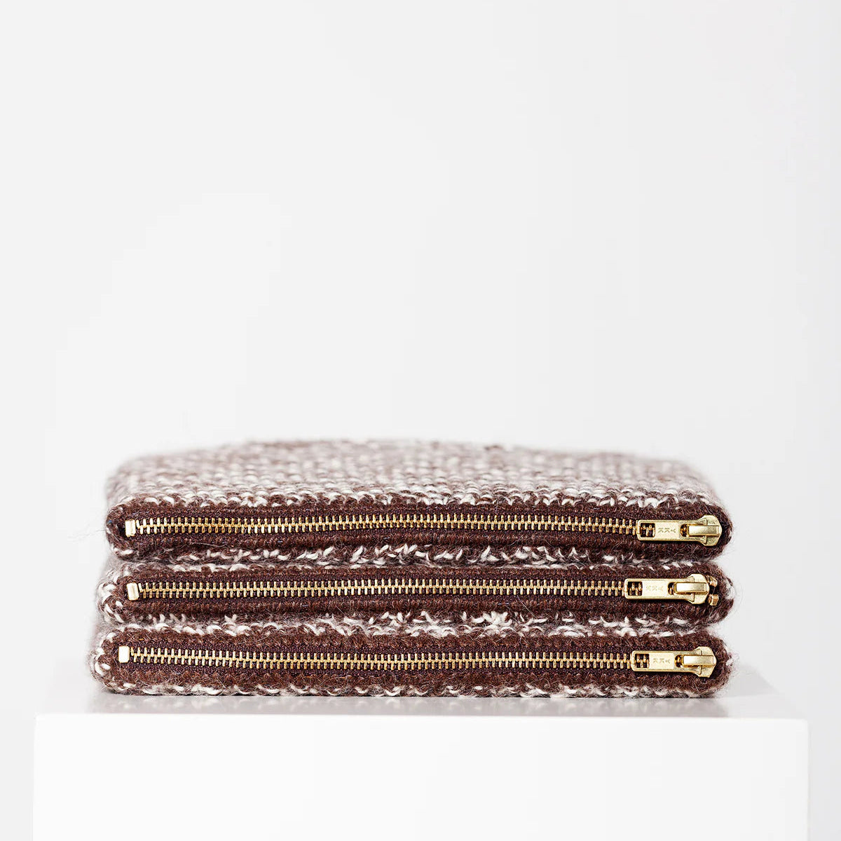 Stine Clutch - Alpakauld - Mulch/Ecru Herringbone