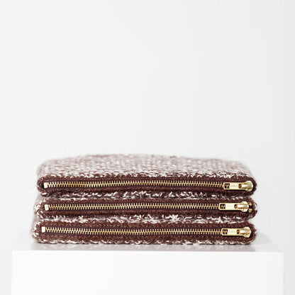 Stine Clutch - Alpakauld - Mulch/Ecru Herringbone