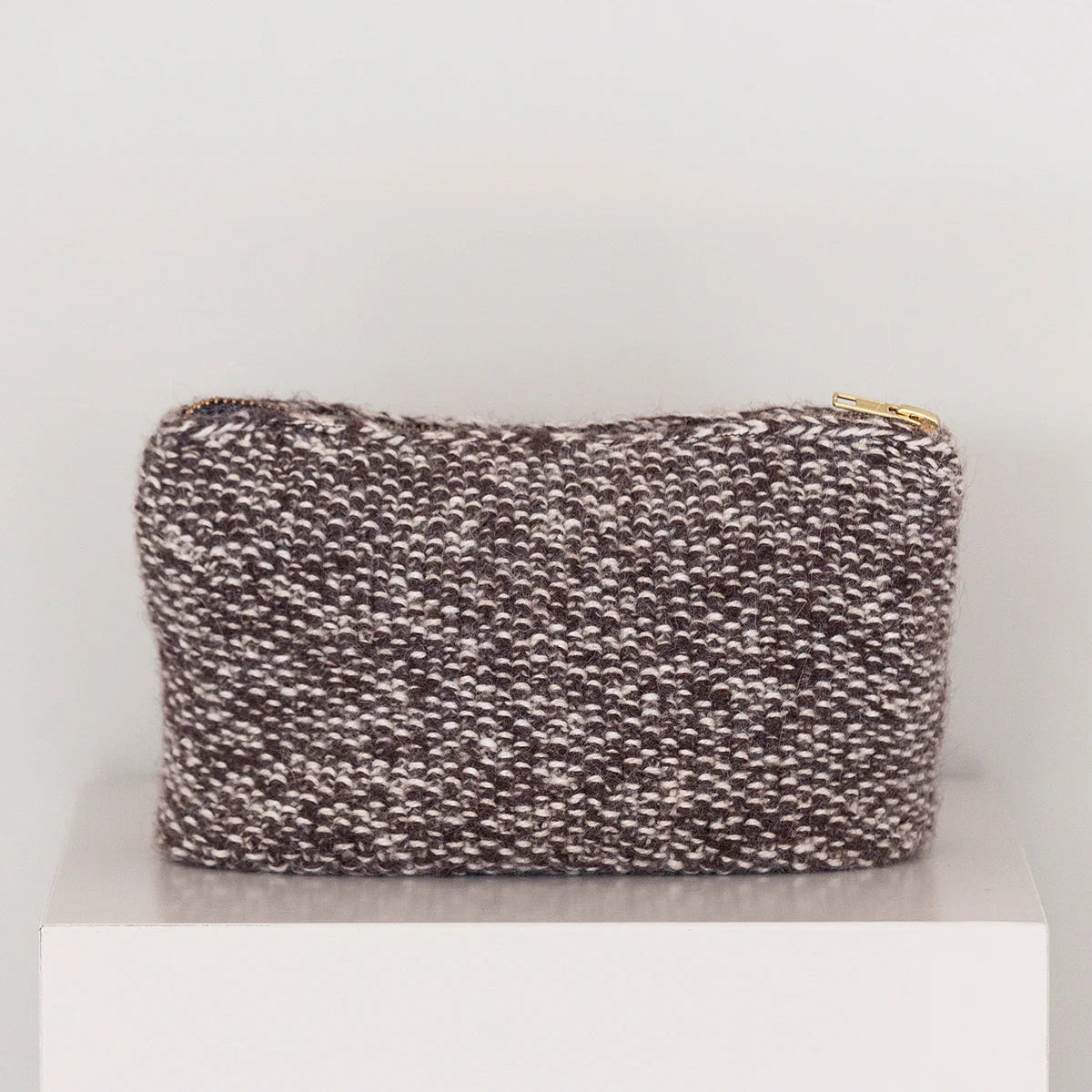 Stine Clutch - Alpakauld - Mulch/Ecru Herringbone