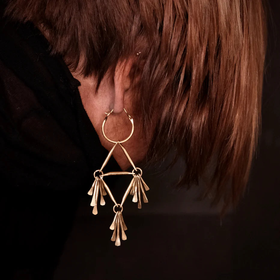 Taos Feather Øreringe - Messing