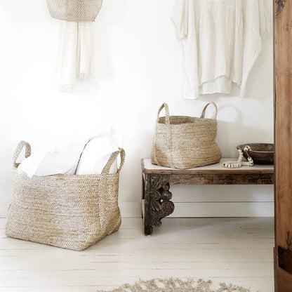 Firkantet Kurv - Jute - Natural