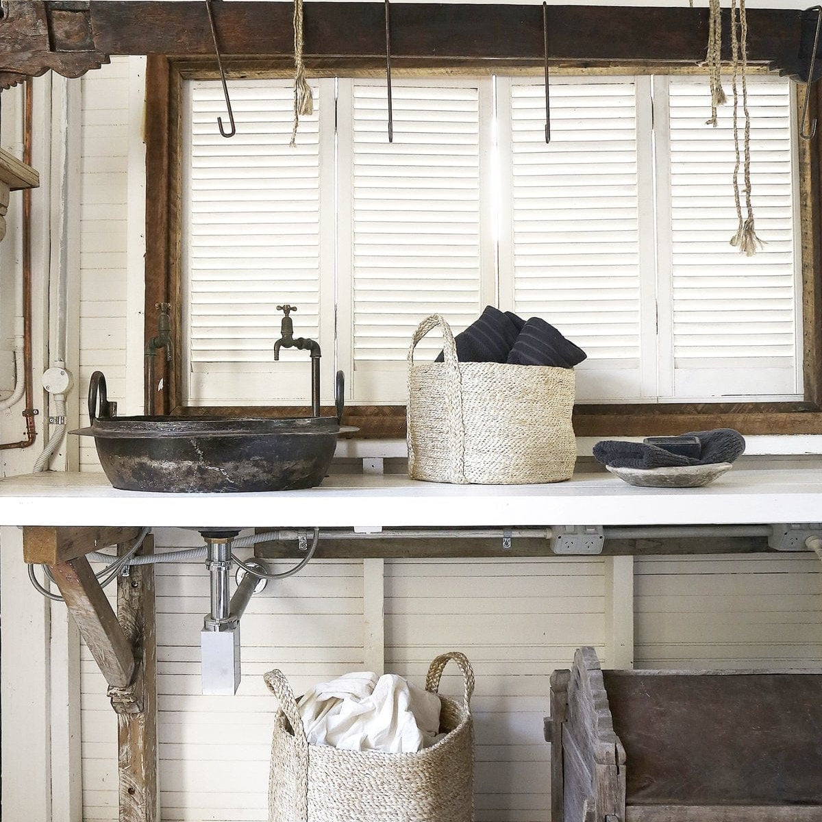 Rund Kurv - Jute - Natural