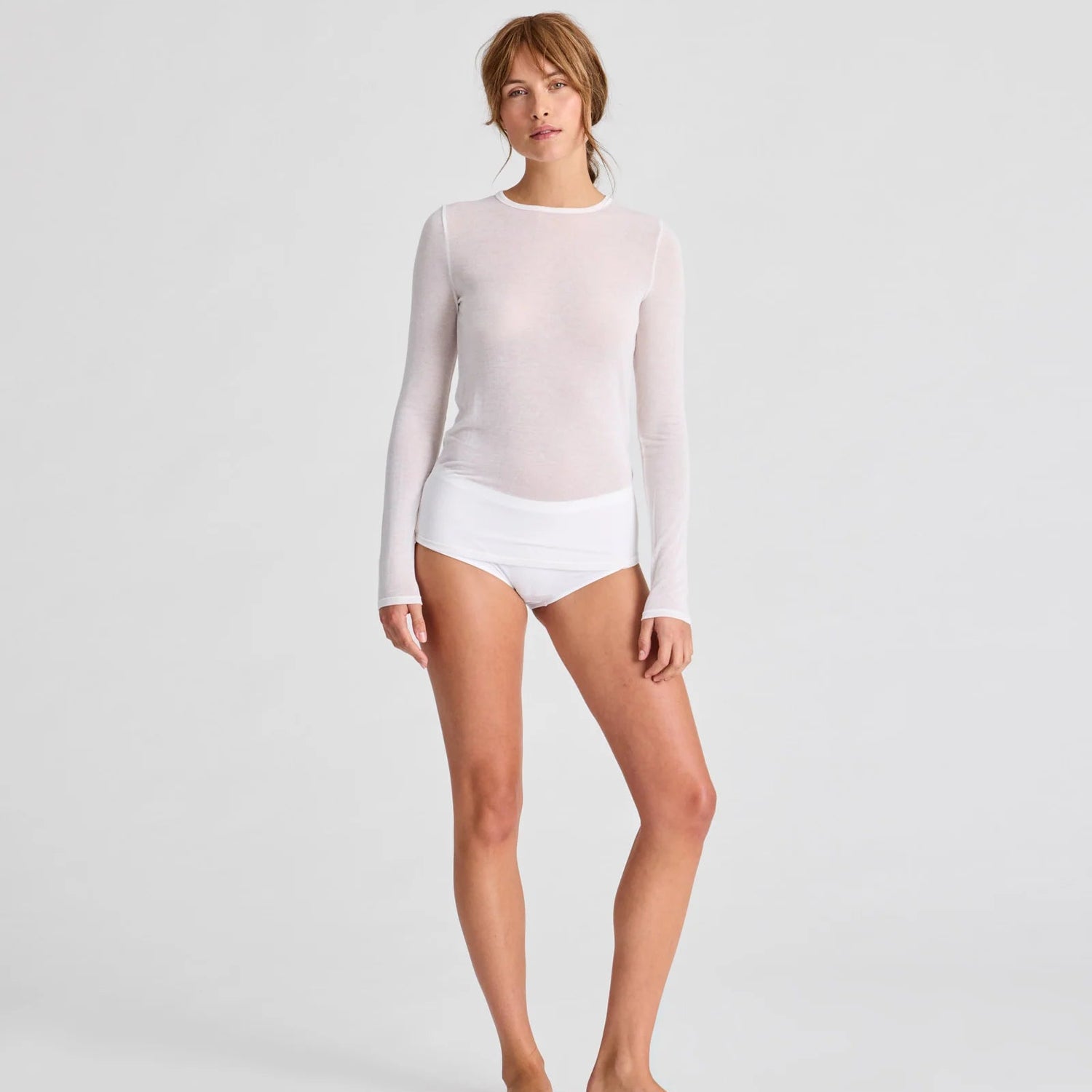 Hvid langærmet uldbluse fra Gai+Lisva