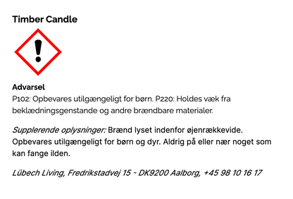 Timber - Allergivenlige Bloklys - Cane Sugar