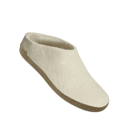 Tøffel Med Skindsål - Hvid