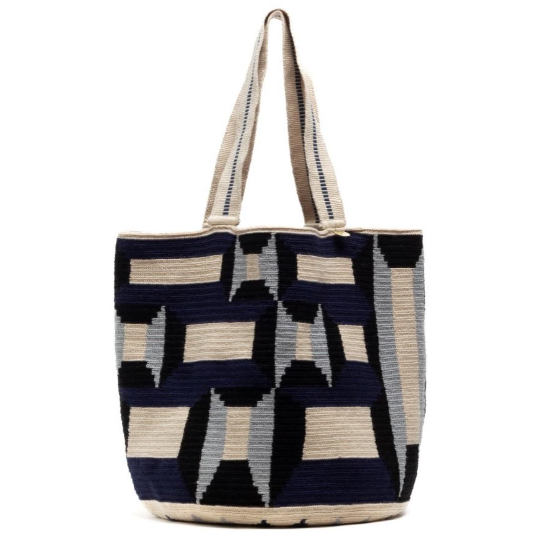 Tote Bag - BARRACUDA - Navy Blue &amp; Beige 
