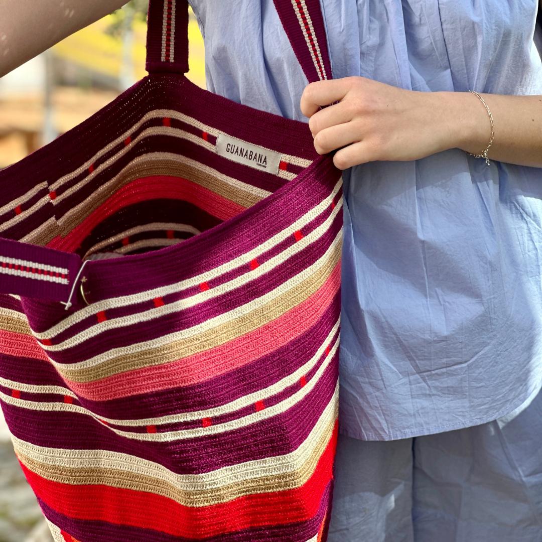 Tote Bag - SEAL - Burgundy &amp; Pink 