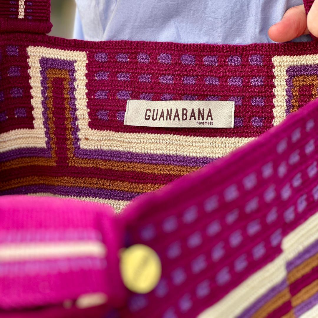 Tote Bag - SHARK - Burgundy & Beige