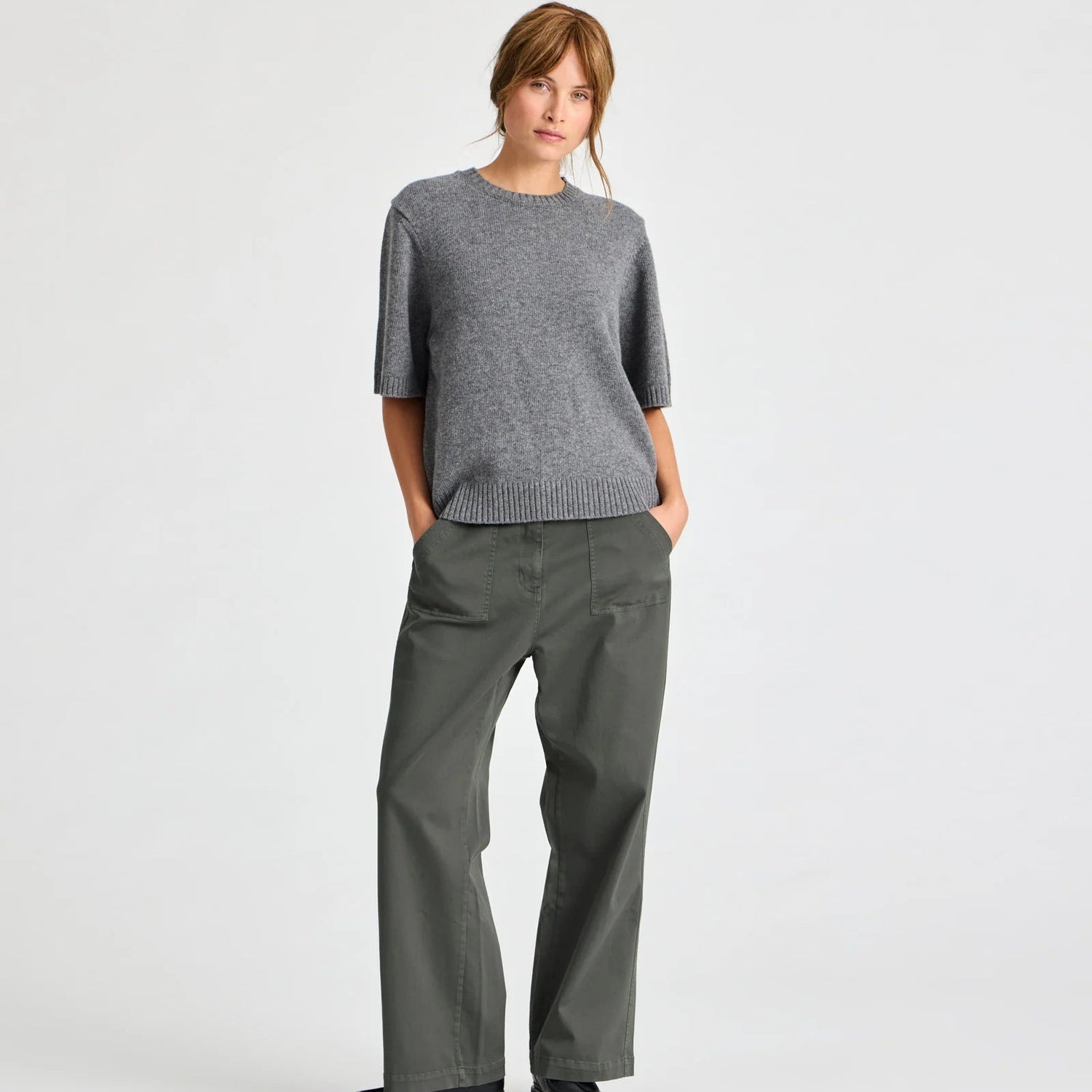 Tulle Jumper - 100% Lambswool - Grafiti Grey Melange