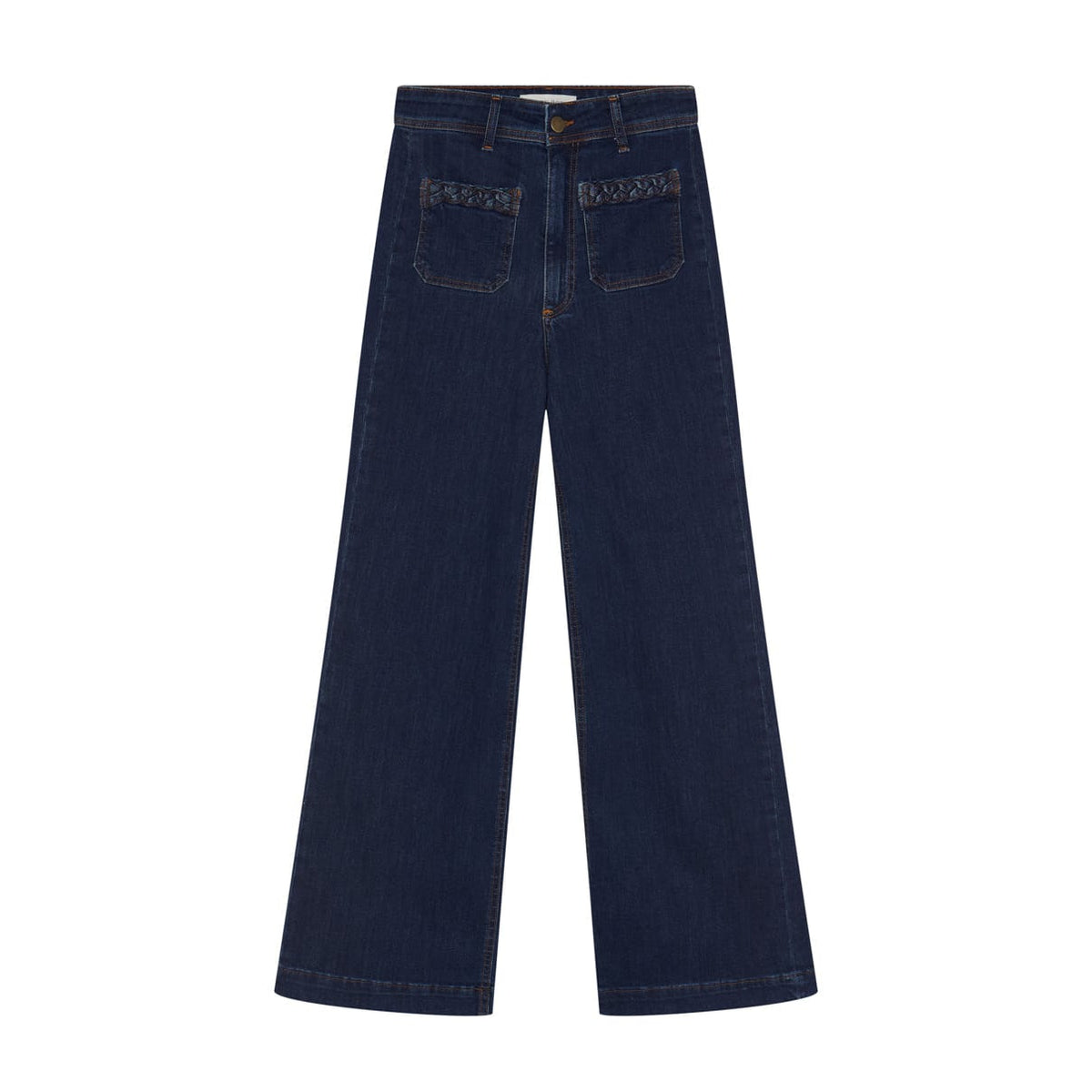 Giulietta jeans med høj talje og frontlommer i Blue Denim fra Maison Hotel
