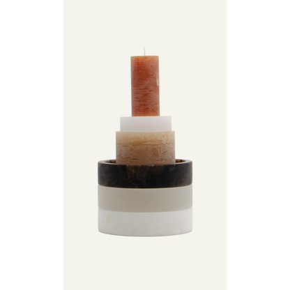 CANDL STACK, Large Holder Alabaster - Brown