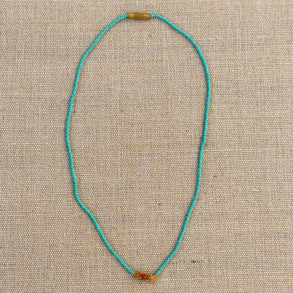 NURI Perlehalskæde m. Carneol - Turquoise