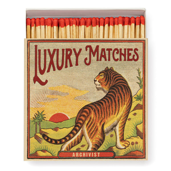 En luksus tændstikkeæske med en tiger på