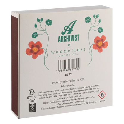 Store luksus tændstikker. De er 10 cm lange. Nasturtium matches 