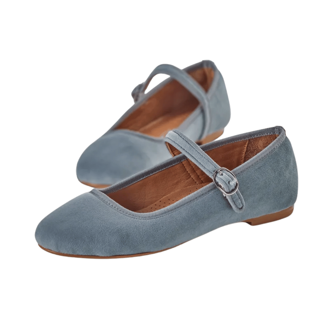 Blå mary jane ballerina sko