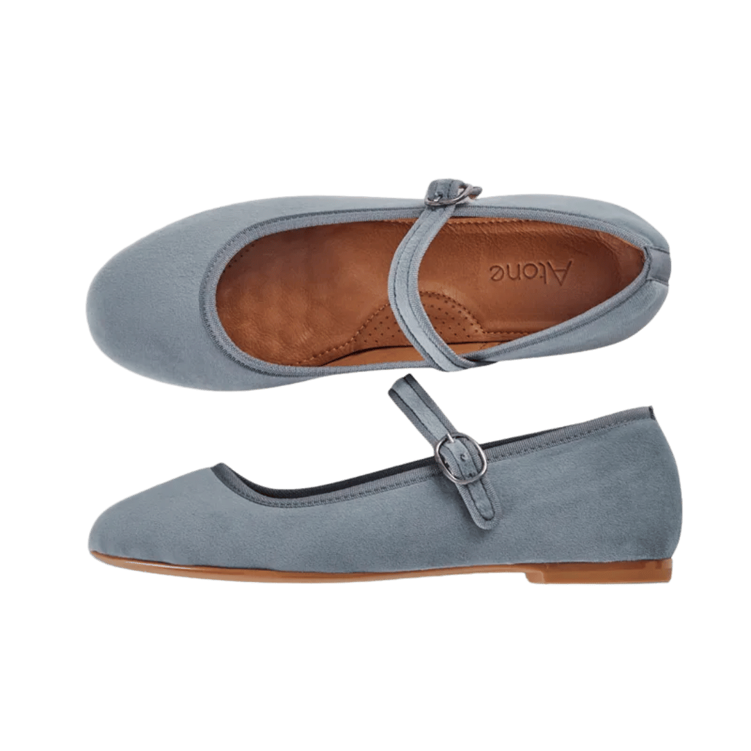 Blå mary jane ballerina sko