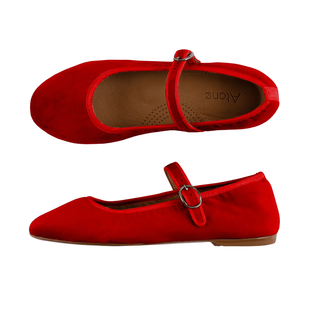 Røde mary jane ballarina sko