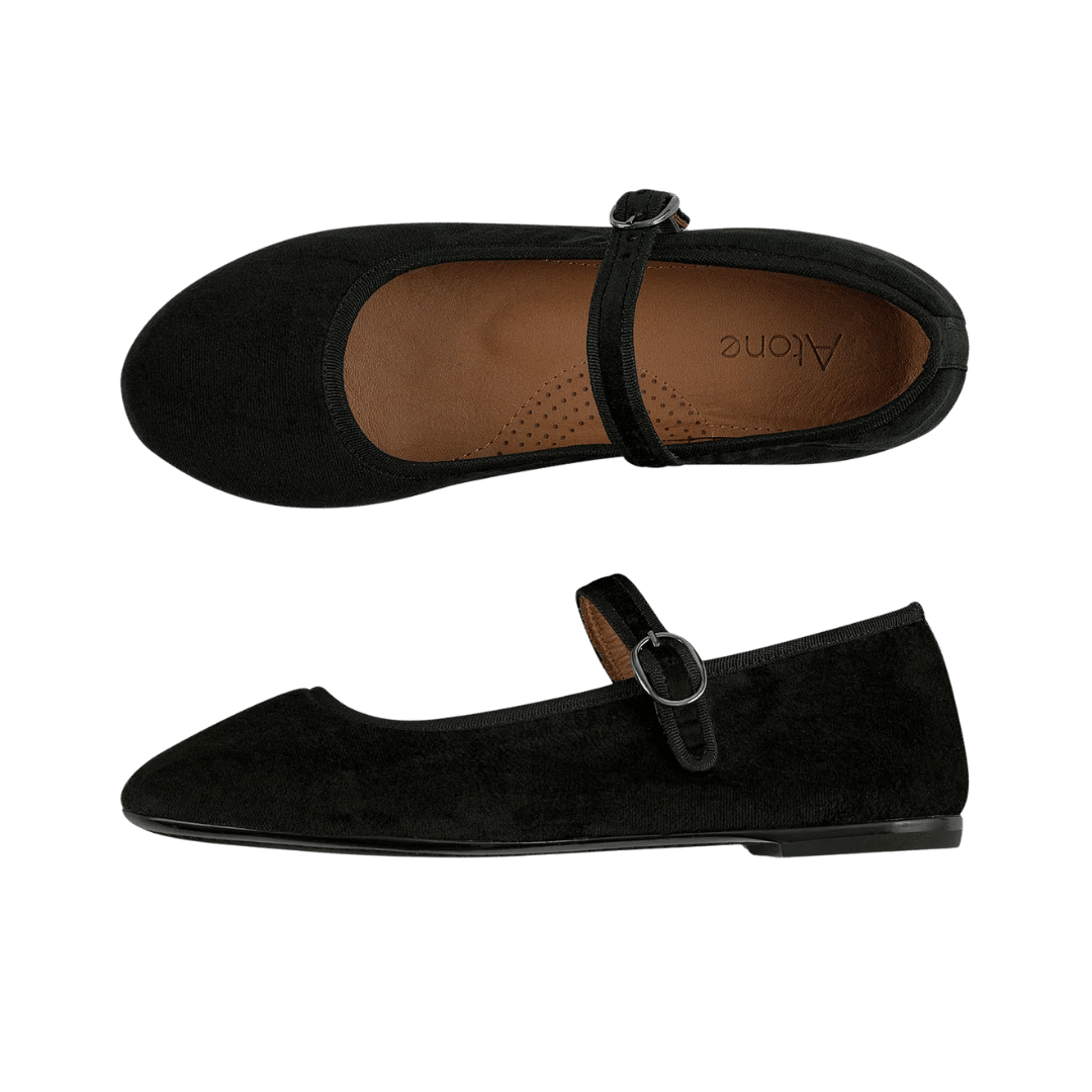 Sorte mary jane ballerina sko