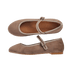 Brune mary jane ballerina sko