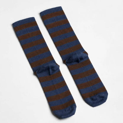 Vilnius Path - Strømper - Brown &amp; Blue Stripe
